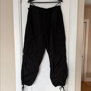 Local European Black Track Joggers with Cargo Pockets